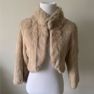 Elegant Tan Fur Women's Jacket